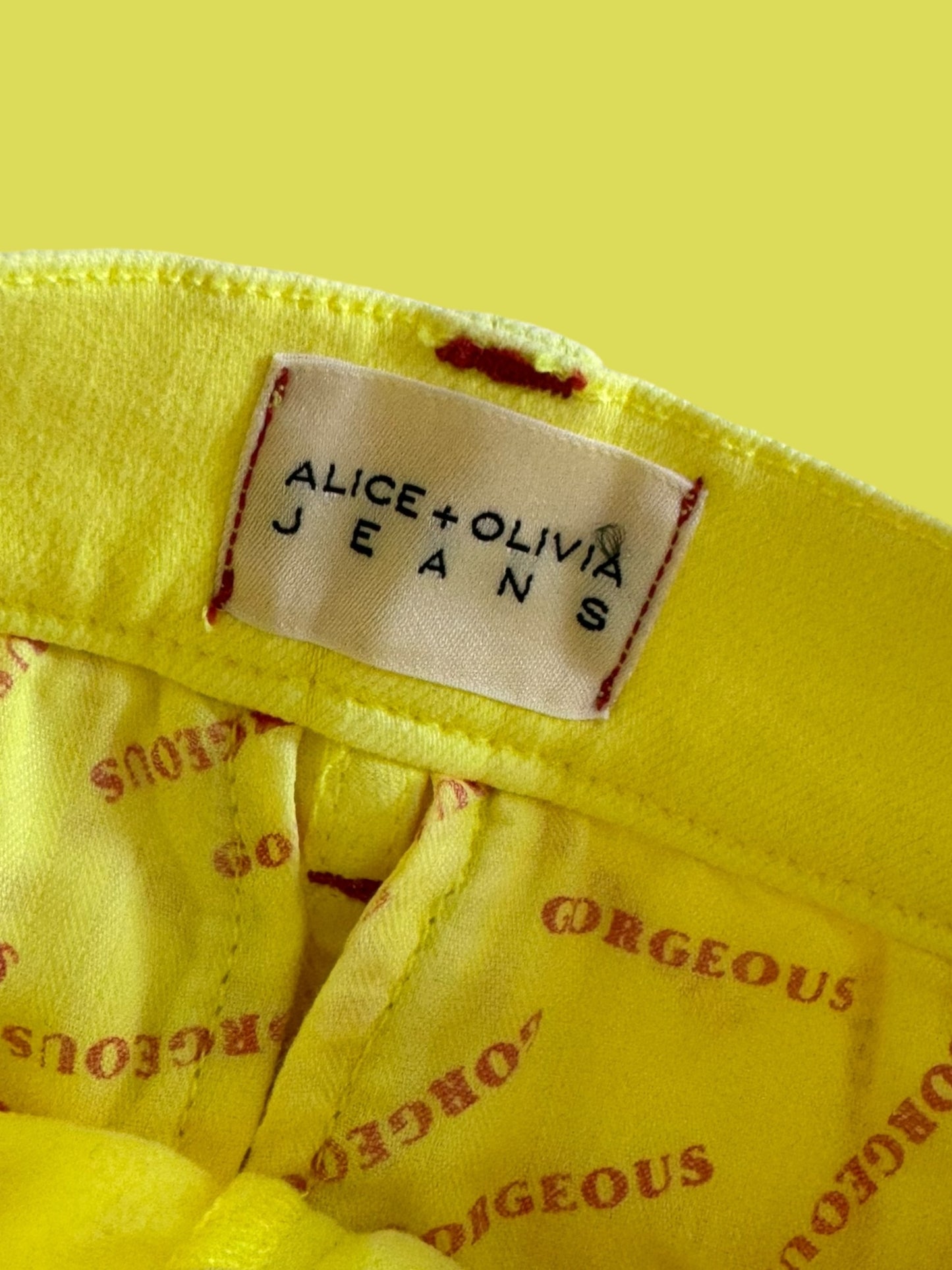 ALICE + OLIVIA yellow jeans size 24