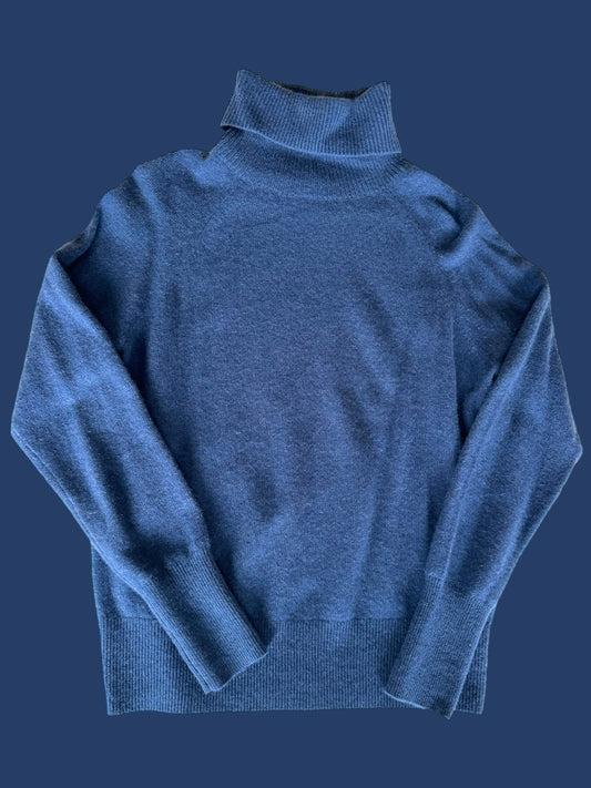 WHITE + WARREN blue cashmere turtleneck