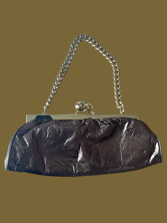 metallic chunky chain purse