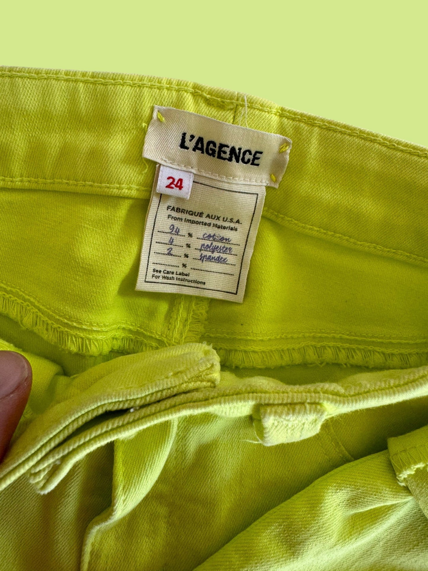 L’AGENCE yellow jeans size 24