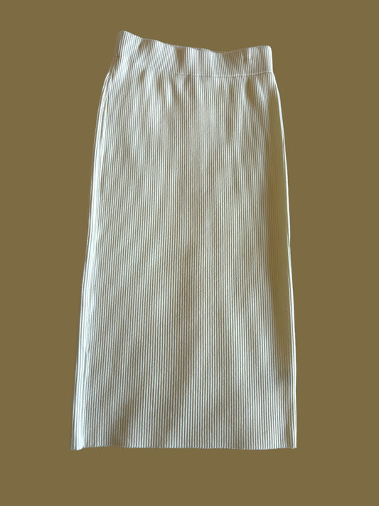 VINCE cream ribbed skirt