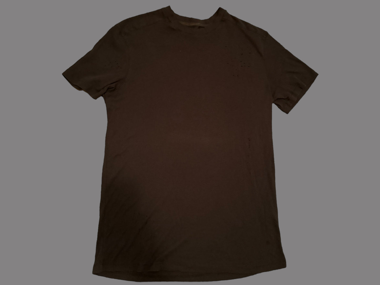 mens ALL SAINTS brown distressed t-shirt size medium