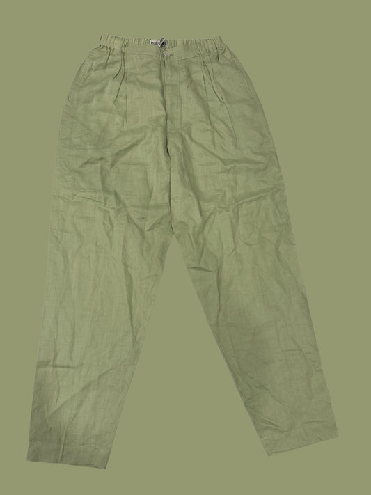 ISSEY MIYAKE green linen pants