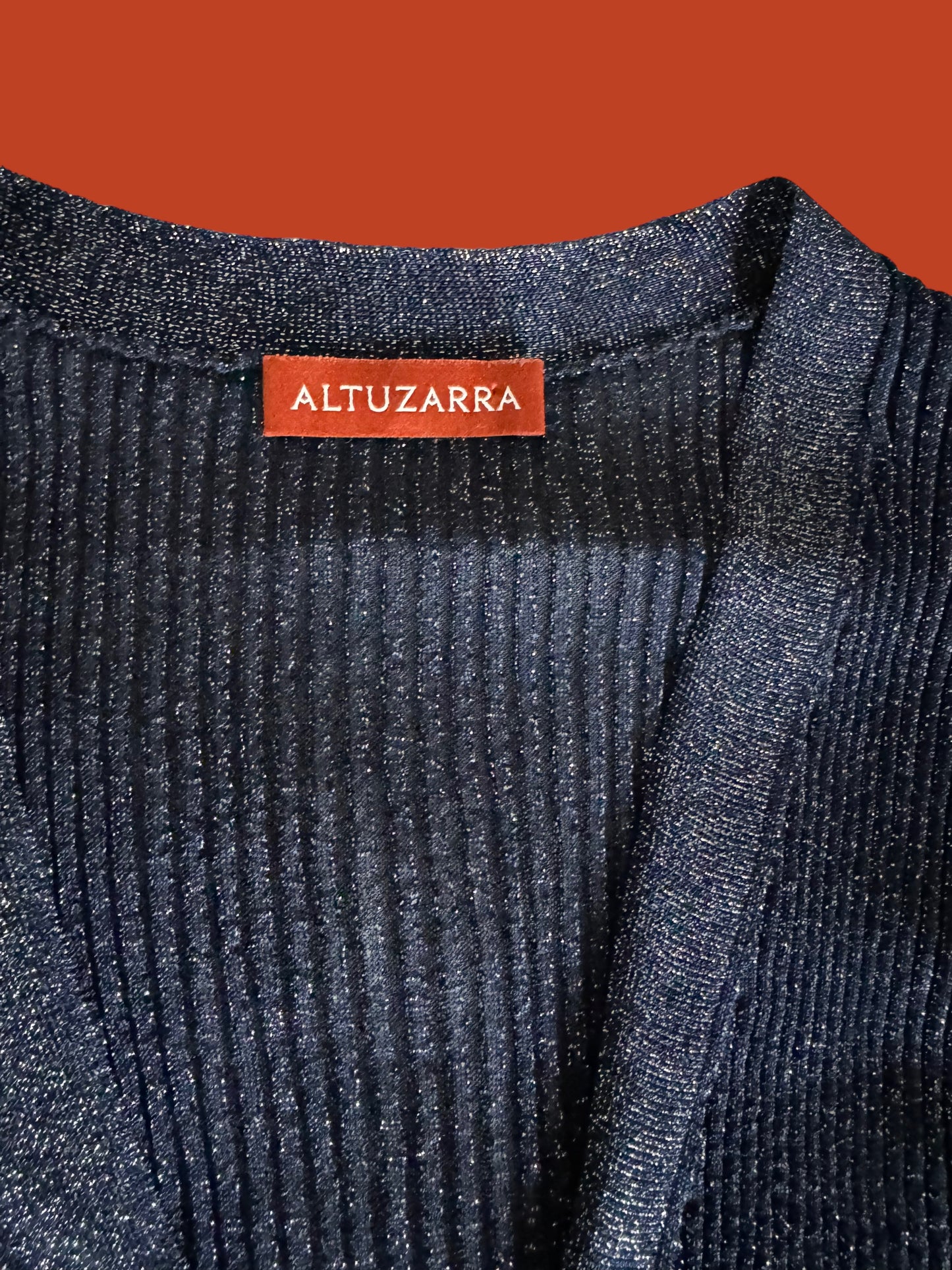 ALTUZARRA blue sparkle cardigan size xs