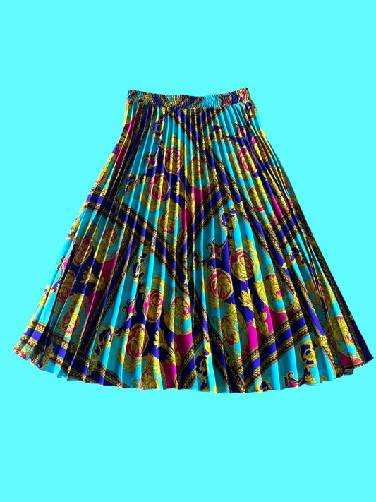 SEVENTY pleated printed skirt size large