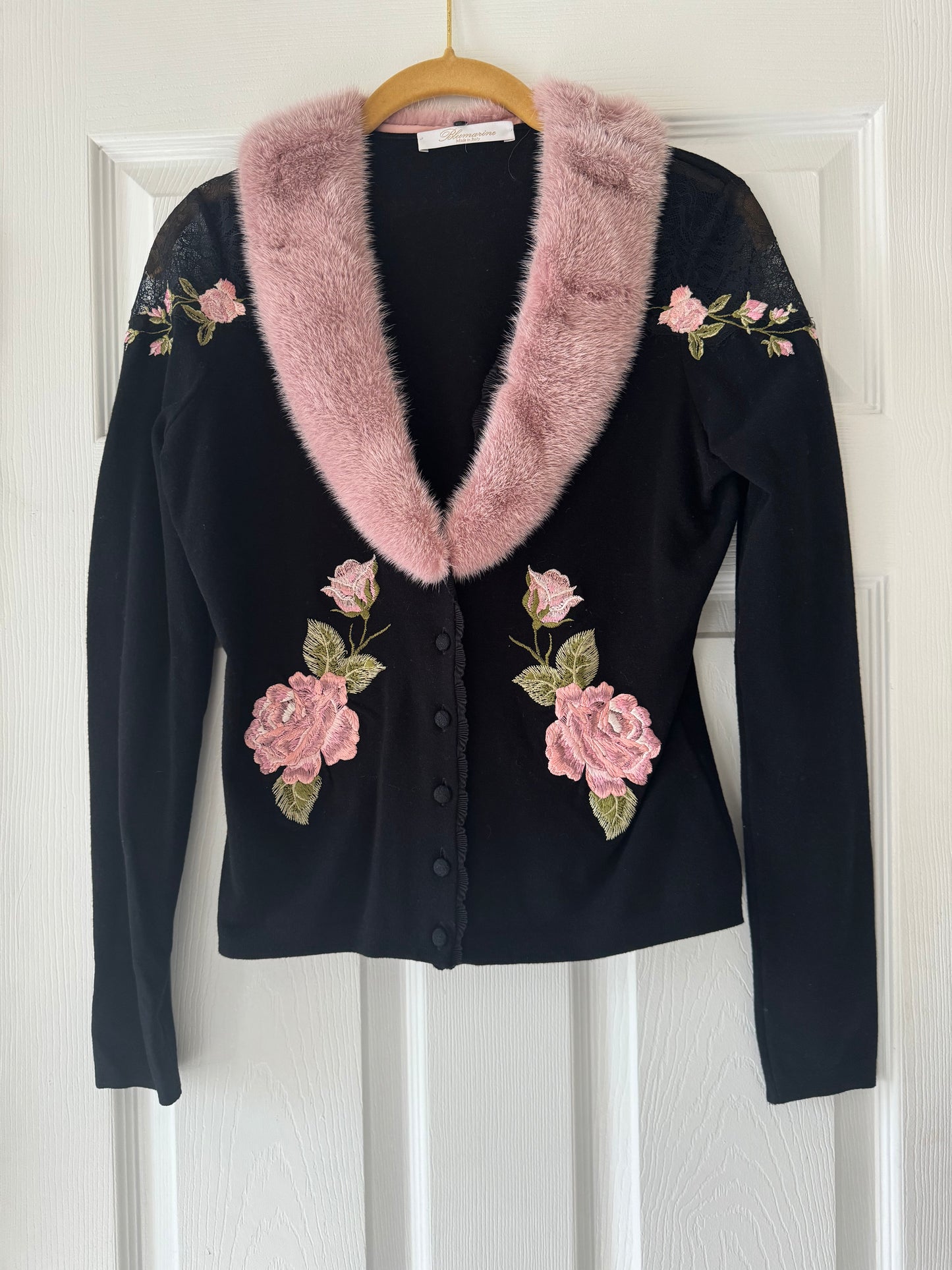 BLUMARINE mink collar cardigan