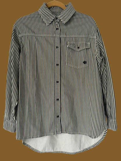 ANINE BING striped jean shirt