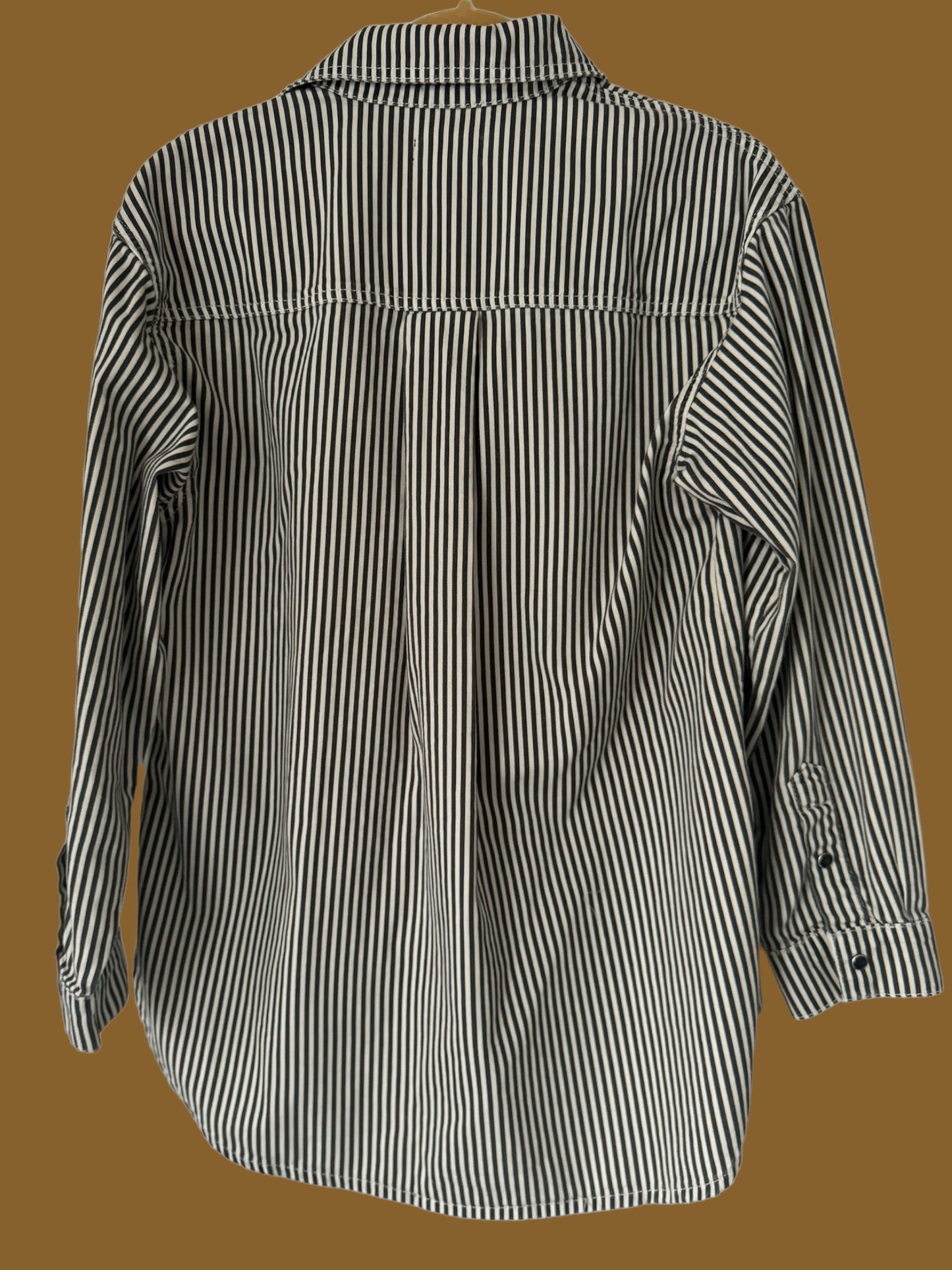 ANINE BING striped jean shirt