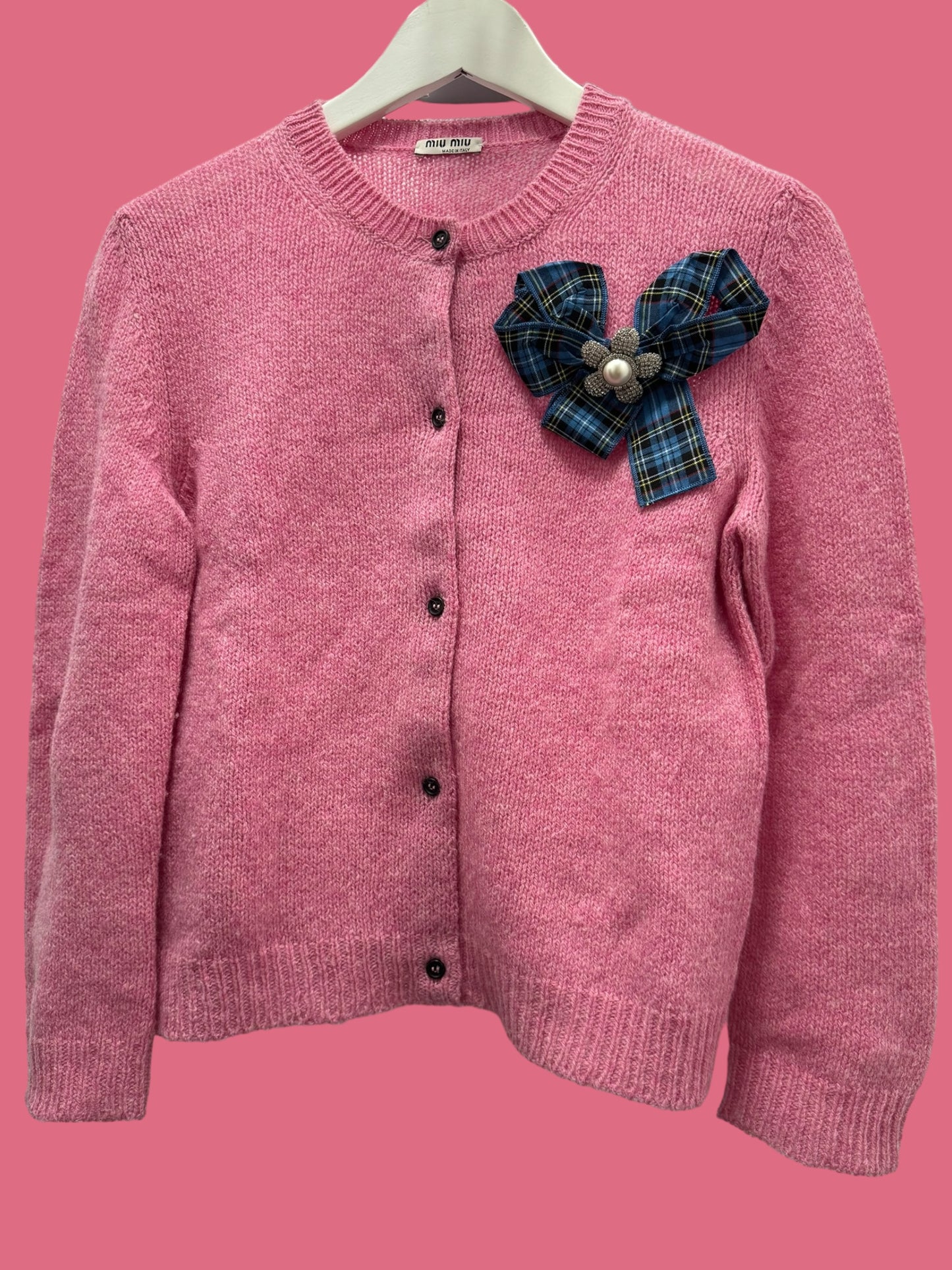 MIU MIU pink knit cardigan