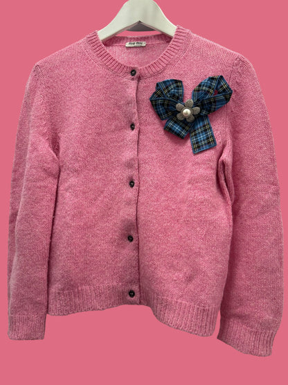 MIU MIU pink knit cardigan