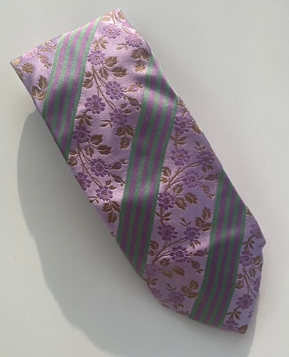 Paul Smith Lavender Floral Print Silk Tie