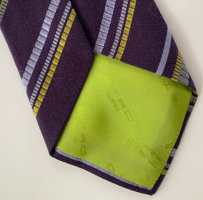 Etro Purple & Green Striped Tie