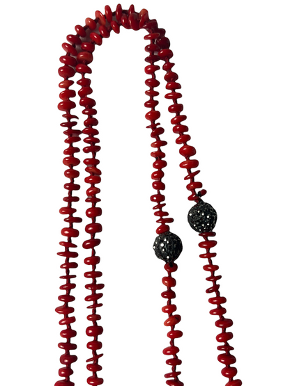 Red Beaded Necklace with Icon